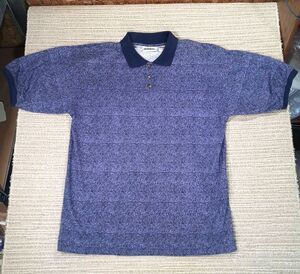 Vintage Gitano Shirt Mens Medium Purple All Over Pattern Polo Short Sleeve Retro